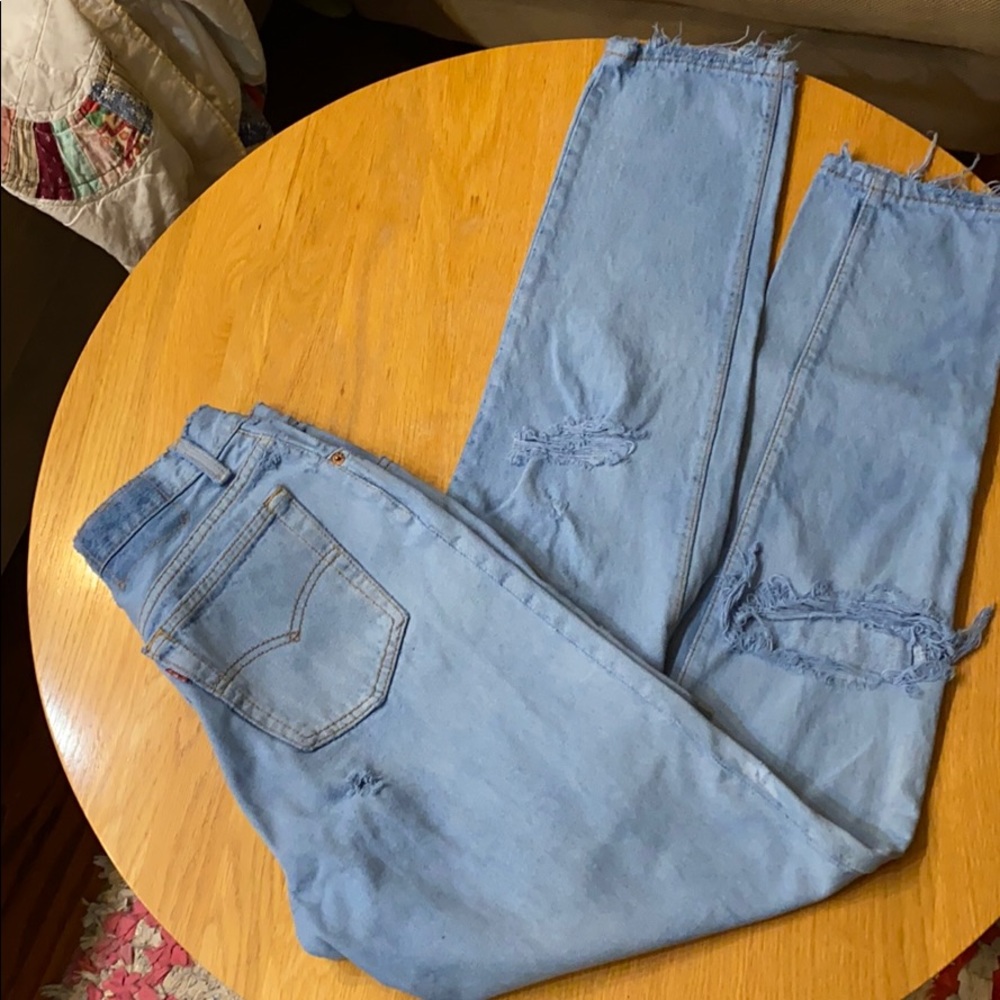 Distressed 90’s Levi’s 501 Button Fly Jeans